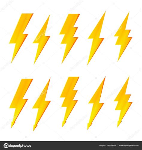 Lightning Bolt Thunder Flash And Electric Voltage Icon Stock Vector