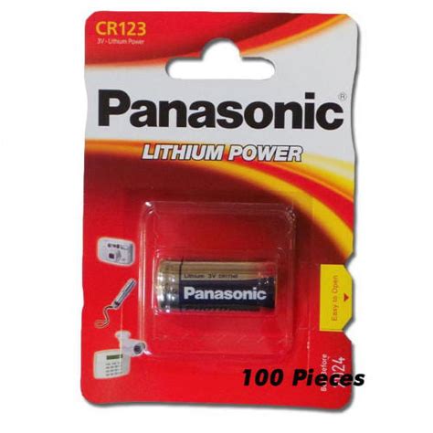 100 Panasonic Cr123 123a Dl123 123 Cr 123apa1b 3v Lithium Battery