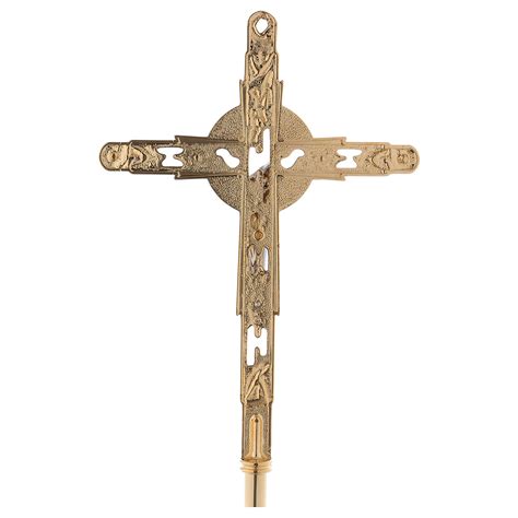 Croce Astile Da Processione Ottone Dorato X Cm Vendita Online Su