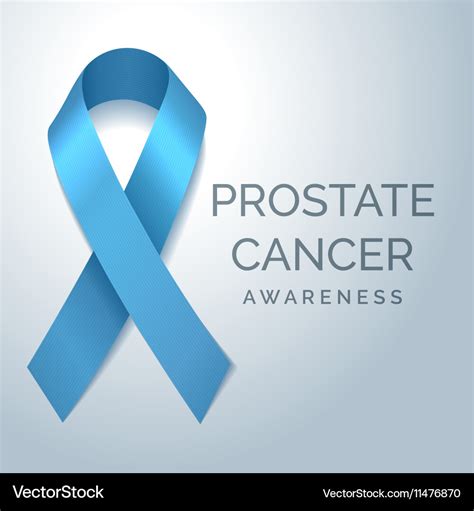 Prostate cancer awareness blue ribbon poster Vector Image