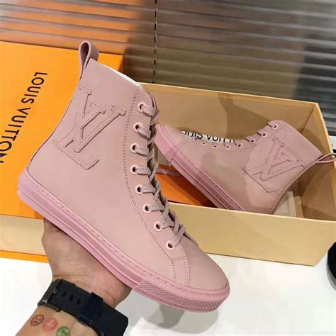 Louis Vuitton Lv Women Stellar Sneaker Boot In Soft Pink Calfskin