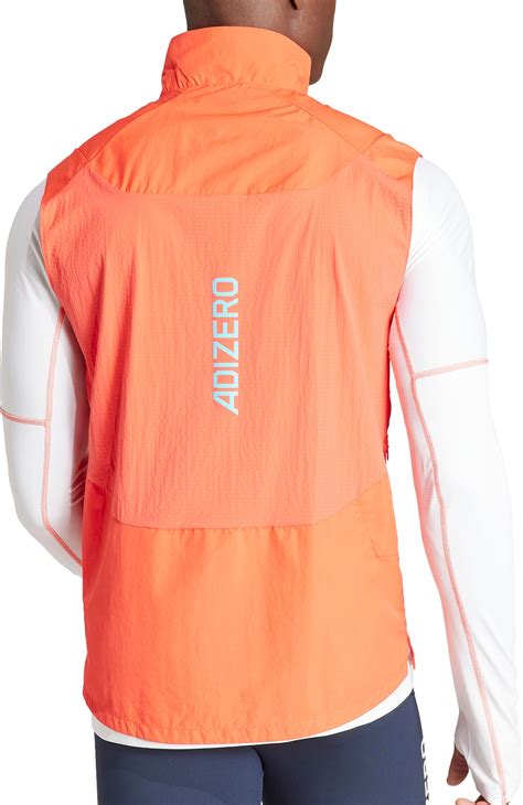 Adidas Adizero Half Zip Mens Running Gilet Orange Start Fitness