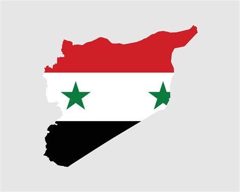 Syria Flag Map. Map of the Syrian Arab Republic with the Syrian country ...