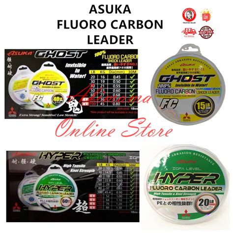 Asuka Hyper Ghost Fluoro Carbon Leader Fishing Line Shopee Malaysia