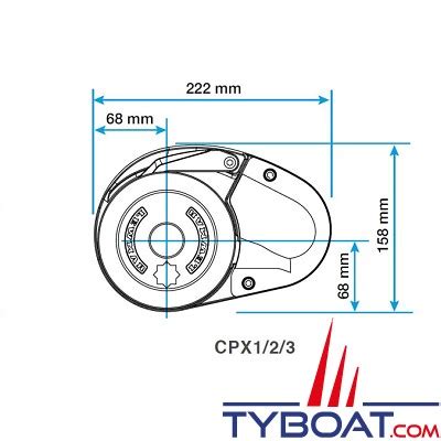 Lewmar Guindeau électrique vertical CPX1 Barbotin seul 700 W Ø