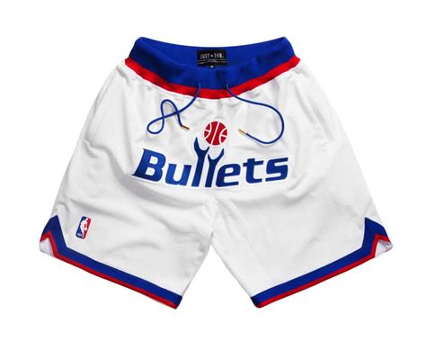 Washington Bullets Shorts White Mens Shorts Store