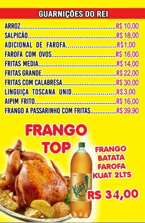 Menu Em Rei Do Frango Assado De Nilopolis Restaurante Nil Polis