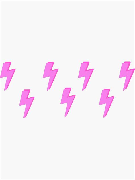 Pink Lightning Bolt Pack Sticker For Sale By Atl Stickers Redbubble