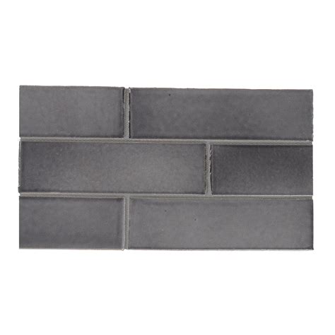 Fedora Gray Gloss Ceramic Tile 2 18x7 12x12 Gray Ceramic