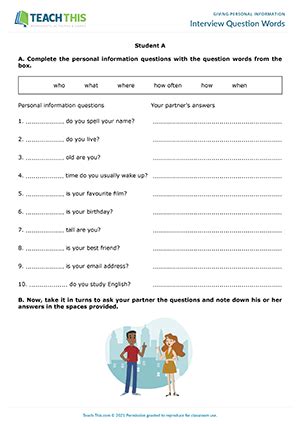 Giving Personal Information ESL Activities Worksheets Games