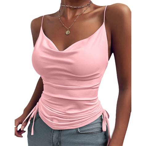 Lässiges Damen Tanktop Aus Seidensatin Ärmelloses Festes Trägertop R