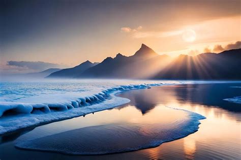 Premium Ai Image Fantastic Winter Landscape Dramatic Wintry Scene