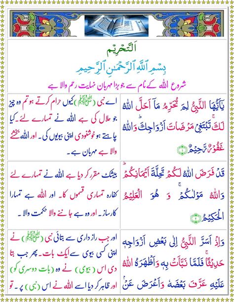 Read Surah Al Tahrim Online With URDU Translation