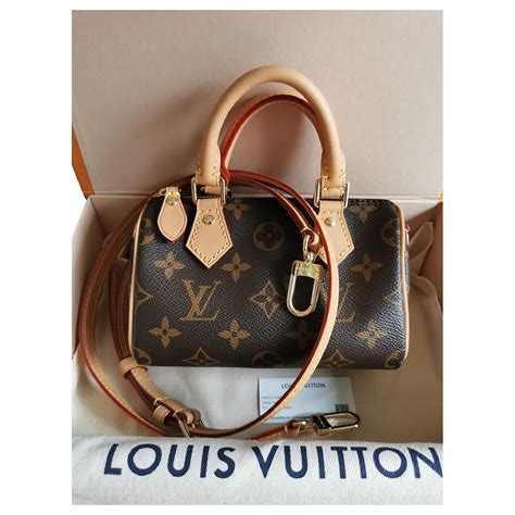 Louis Vuitton Speedy Nano Cuir Toile Multicolore Ref 715453 Joli Closet