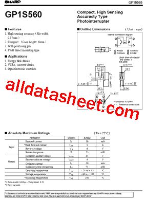 GP1S560 Datasheet PDF Sharp Corporation