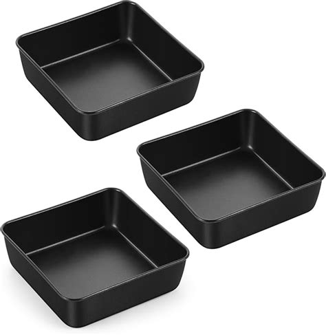 Pandp Chef Small Square Baking Pan Set Of 3 6 Inch Square