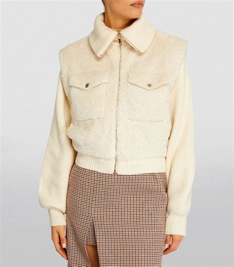 Womens Maje White Faux Shearling Belio Jacket Harrods Uk