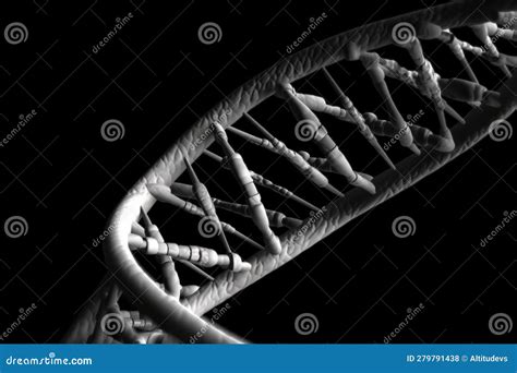 Dna Double-helix, Rendered in Stark Black and White Stock Photo - Image ...