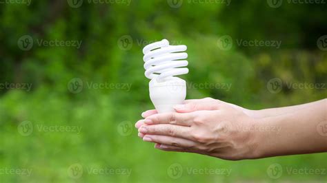 light bulb on green background , Ecological technology , Save earth ...
