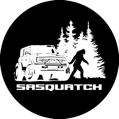 Bronco Sasquatch Or Bigfoot Spare Tire Cover Black 21 24 Bronco