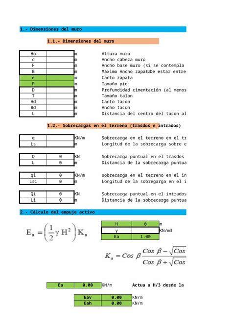 XLSX Calculo Muros Contencion DOKUMEN TIPS