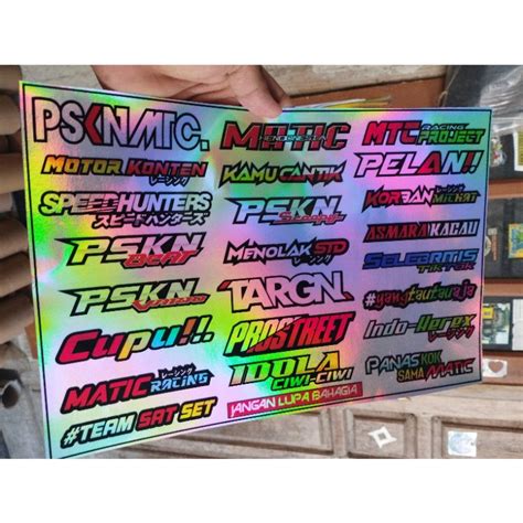 Jual Sticker Pack Racing Psknmrc Motor Konten Pelan Cupu Prostreet