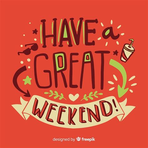 Free Vector | Happy weekend lettering