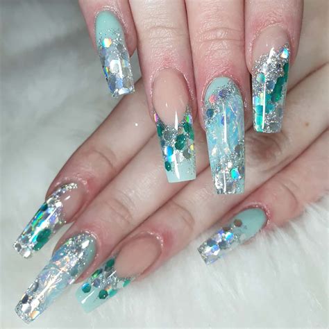 Updated Eye Catching Aqua Nails June