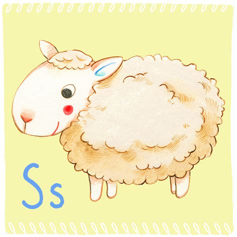 Wall Art Print Judith Loske Alphabet Sheep Europosters