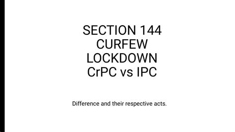 Section 144 Curfew Lockdown Crpc Vs Ipc Youtube