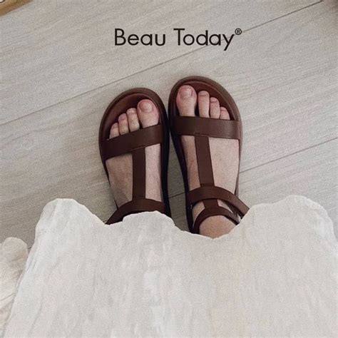 Beautoday Sandalias De Gladiador Para Mujer Zapatos De Piel De Becerro