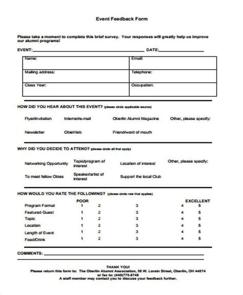 Free 12 Sample Feedback Forms In Ms Word Pdf Printable Lesson Plans Lesson Plan Template