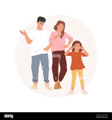 Arguing With Parents Isolated Cartoon Vector Illustration Naughty Kid