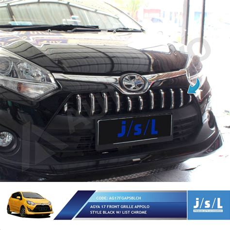 Jsl Apollo Grill Depan Agya Front Grille Apollo Black Chrome