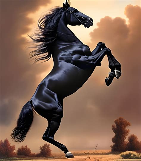 Black Horse Standing Up Ai Generated Artwork Nightcafe Creator