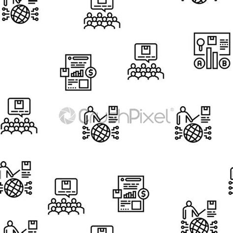 Market Research And Analysis Icons Set Vector Stock Vector