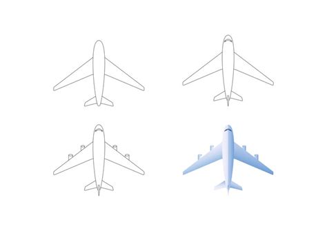 Desenho De Aviao Realista - Desenho de avião Passo a passo ícone de vetor Plano de desenho de vetor ...