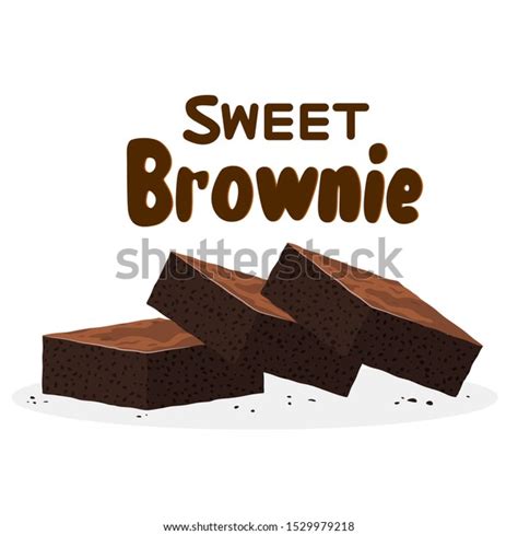 Chocolate Brownies Isolated On White Backgroundvector Stock Vector