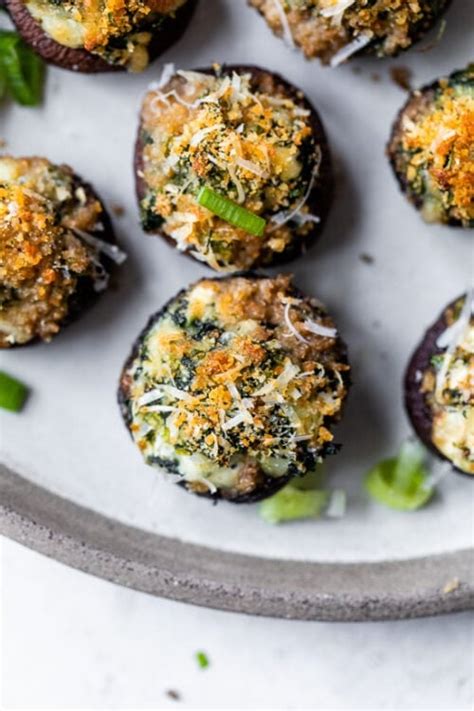 Spinach Dip Stuffed Mushrooms Skinnytaste