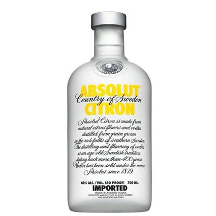 Absolut Citron Vodka Ahus Sweden