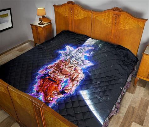 Dragon Ball Anime Premium Quilt Db Handsome Goku Power Blue Bursting