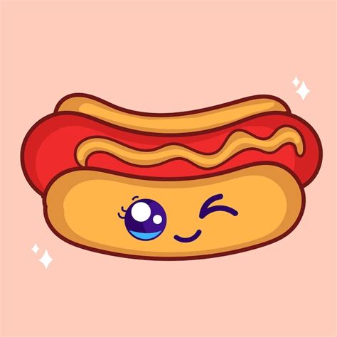 Dibujos De Perritos Calientes Kawaii Para Colorear Vector Premium