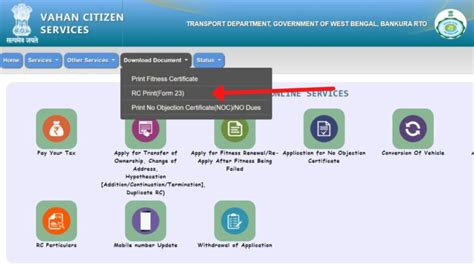 Vehicle Registration Certificate Rc Pdf Download Process