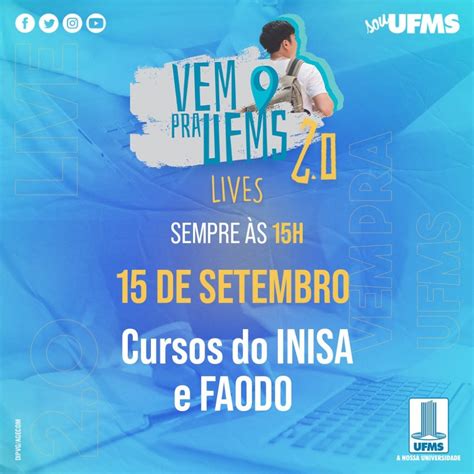 Programa Vem Pra UFMS Realiza Segunda Etapa De Lives UFMS