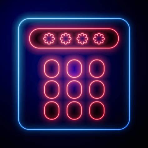 Glowing Neon Password Protection And Safety Access Icon Isolated On