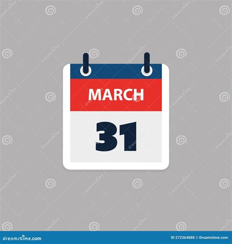 Simple Calendar Page for Day of 31st March - Banner, Graphic Design ...