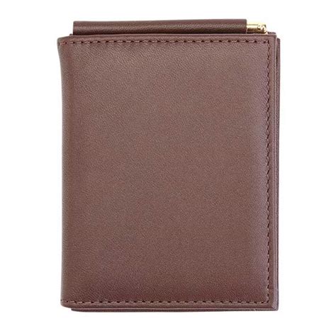 Monogrammed Mens Leather Money Clip Wallet