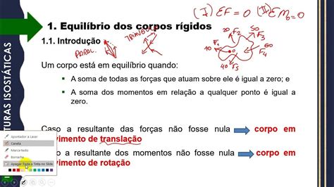 IsostÁtica Aula 06 Equilíbrio Dos Corpos Rígidos E Reações Externas De Apoio Youtube