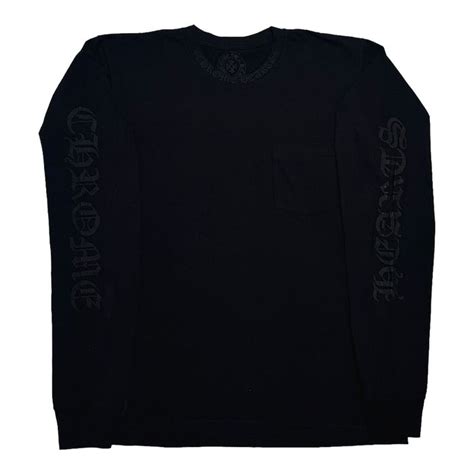 Chrome Hearts Chrome Hearts Neck Logo Long Sleeve Tee Shirt Tonal Black