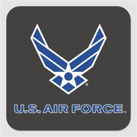 Us Air Force Logo Blue Square Sticker Zazzle Blue Square Logo Air Force